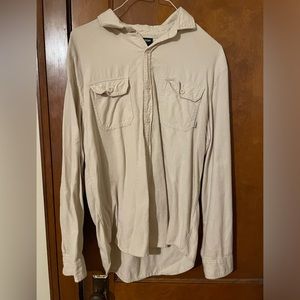 Burton beige long sleeve button up shirt
